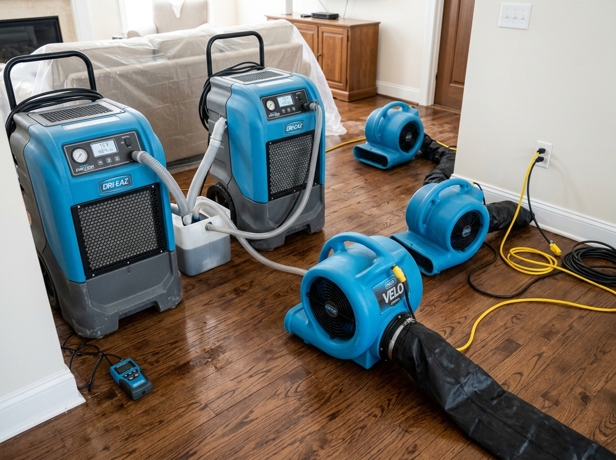 Industrial water extraction and dehumidification setup